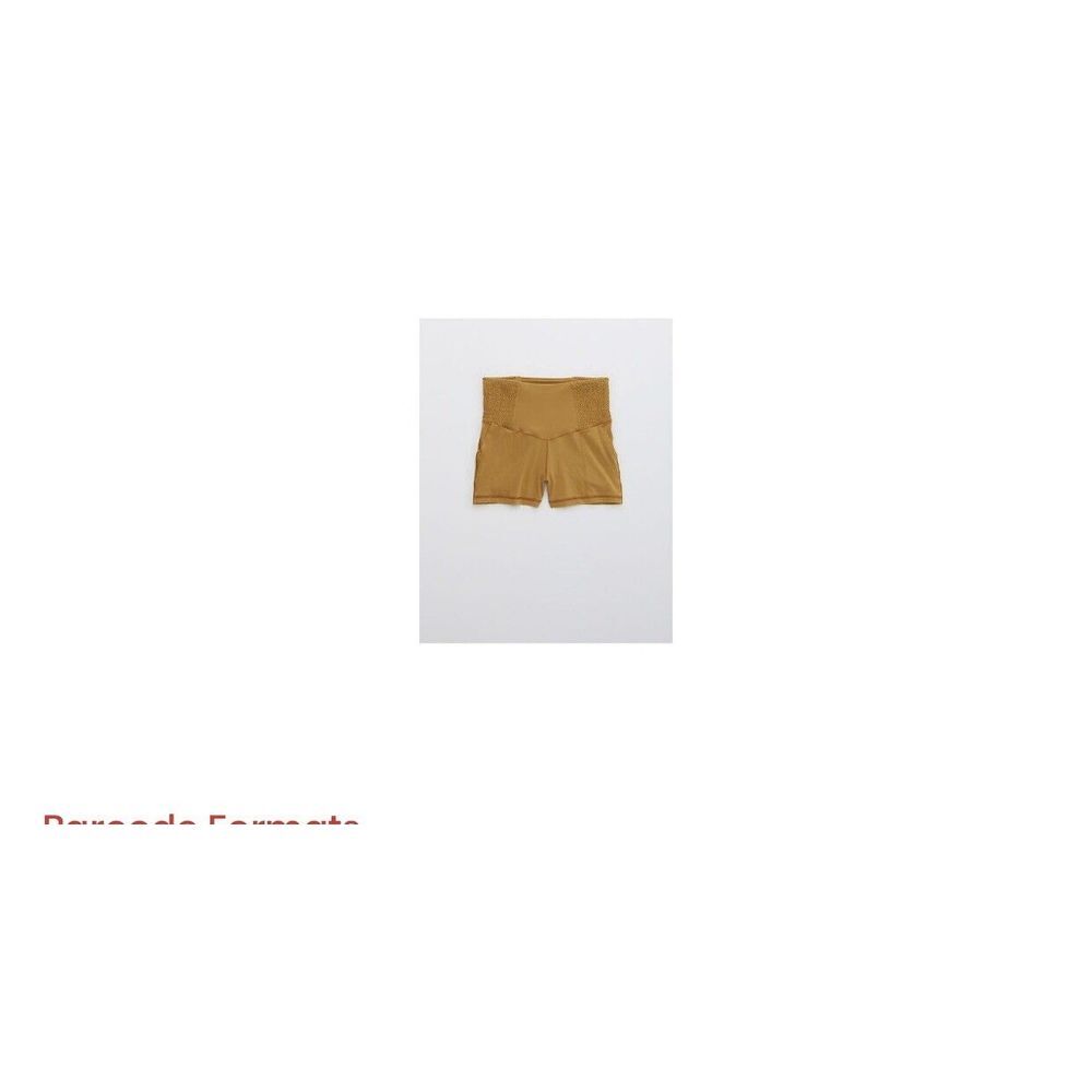 Offline by Aerie Womens Real Me Smocked 3" Shortie Brown High Rise Pull On Small